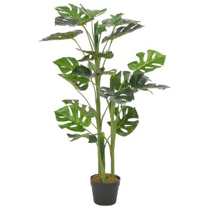 VidaXL Artificial Plant Monstera with Pot Green 39.4 in. - 1 of 2