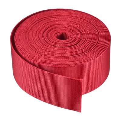 Unique Bargains Flexible Tight Weave Flat Nylon Webbing Strap for Luggage-rack Bright Red