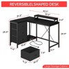ODK L Shaped Computer Desk with Drawers Shelves Corner Gaming Desk Home Office Workstation Modern Ergonomic Design - 2 of 4