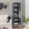 Tangkula Tall Bathroom Storage Cabinet Freestanding Narrow Linen Tower w/ Doors & Drawer - 2 of 4