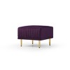 NicBex Modern 25.6" Rectangle Ottomans Velvet Footstools with Channel Tufted and Metal Legs for Bedroom and Living Room, Purple - 3 of 4