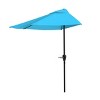 9 ft Half Round Patio Umbrella with Easy Crank for Balcony, Table, or Deck by Nature Spring - 3 of 4