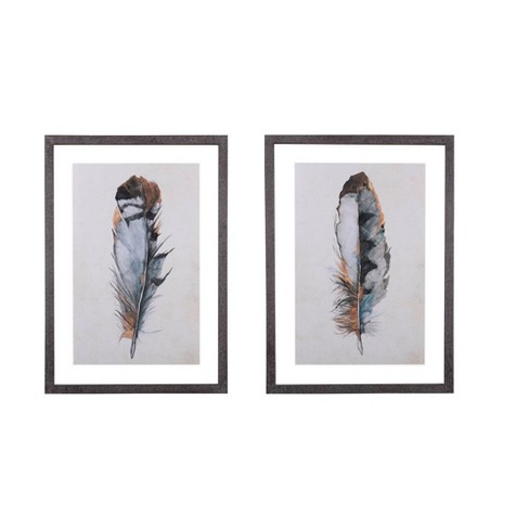 Flying Feathers - Beige – elegant canvas print– Photowall