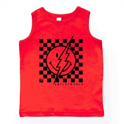 The Juniper Shop SmileyWorld Checkered Lightning Distressed Youth Tank Top