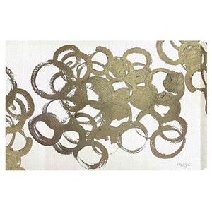 16" x 24" De Gala Abstract Unframed Canvas Wall Art in Gold - Unbranded - 1 of 3