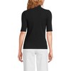 Lands' End Women's Elbow Sleeve Pointelle Rib Mock Neck - 2 of 4