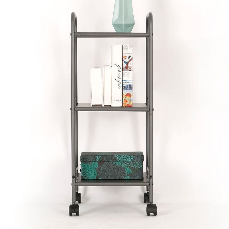 3 Shelf Wide Utility Storage Cart Gray - Room Essentials&#8482;: Steel Rolling Organizer with Wheels, Multipurpose, 5 of 11
