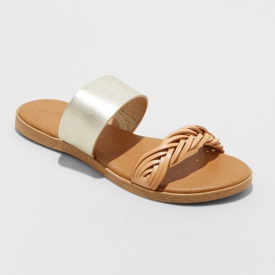 two band slide sandals