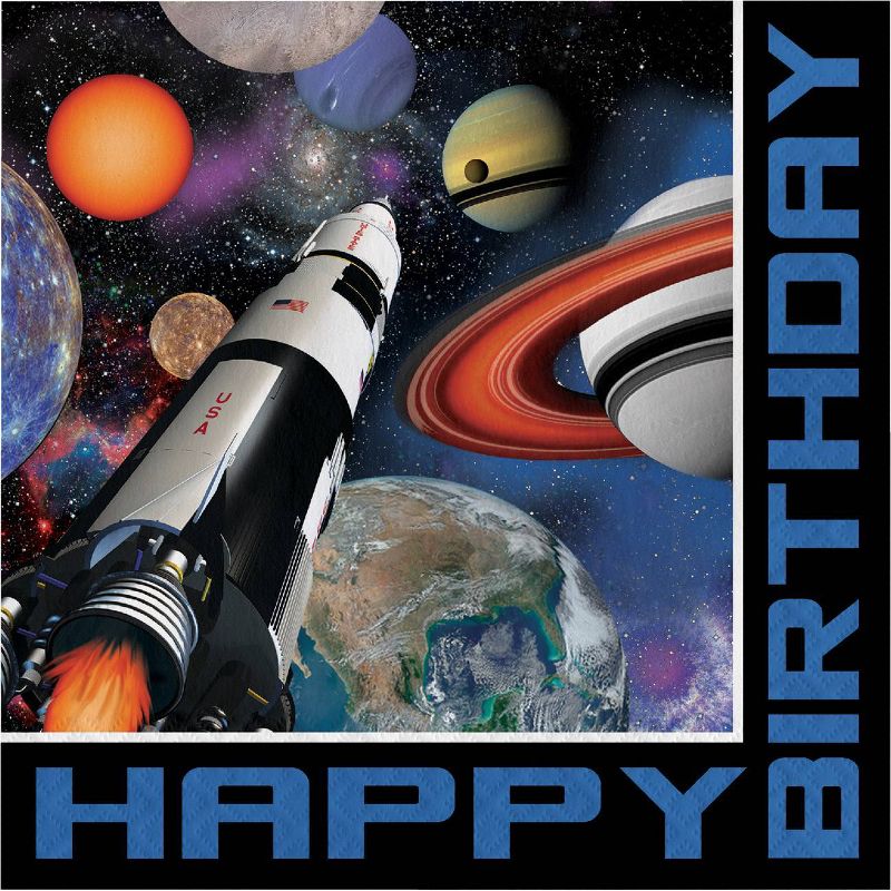 48ct Space Blast Birthday Napkins, 1 of 4