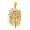 Black Bow Jewelry 14k Yellow and Rose Gold Large Two Tone Sunflower Pendant - 3 of 4