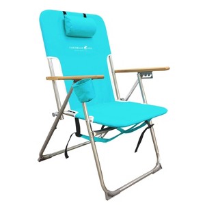 Caribbean Joe High Weight Backpack Outdoor Portable Beach Chair - Teal - 1 of 4