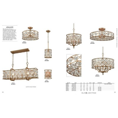 Weathered Bronze 6-Light Cage Chandelier with Crystal Accents