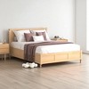 Queen Size Wood Platform Bed Frame with 2 Storage Drawers, Underbed Storage Shelf, No Box Spring Needed, Natural Wood Finish - 4 of 4