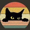 Junior's Design By Humans Cat Tee Retro Style By MeowShop T-Shirt - 2 of 3