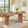 Lirago Kitchen Table with Large Tabletop Seats 4-6 Made of Engineered Wood for Dining Room or Office 31.5"Dx62.99"W x29.53"H Brown - 3 of 4