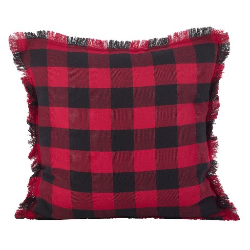 Red and store black checkered pillows