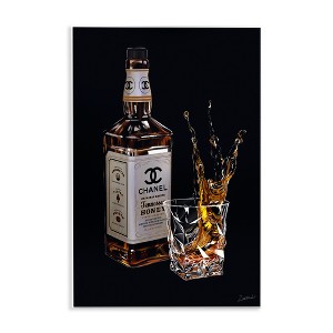 Stupell Industries Splashing Liqueur Glam Whiskey Bottle, 10" x 15" - 1 of 4