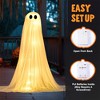 Joyfy 2 Pack 50'' Halloween Standing Ghost Outdoor Decoration,  White Ghost with Warm String Light Haunted House Props for Garden Yard Porch Lawn - 4 of 4