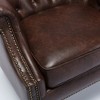 Faux Leather Accent Chair with Sinuous Spring Seat, Button Tufted Back, and Nailhead Trim - 3 of 4