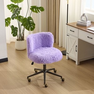 Karl Home | Plush Velvet Swivel Chair Antique Bronze Base With Wheels - 1 of 4