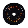 BalanceFrom Everyday Essentials 15 Pound Color Coded Rubber Olympic Barbell Dumbbell Exercise Weight Bumper Plate with Steel Hub Ring, 1 Pair, Black - 3 of 4