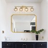 PAKOKULA 32.48 in. 4-Light Gold Vanity Light with Clear Globe Glass Shades, Bathroom & Dressing Table Wall Sconce, Dimmable - 2 of 4