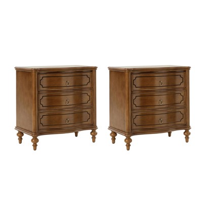 Linus 3-Drawer Nightstand,Set of 2| ARTFUL LIVING DESIGN