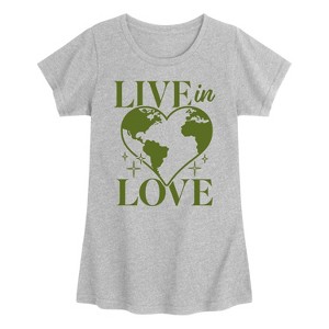 Girls' - Instant Message - Live In Love Fitted Short Sleeve Graphic T-Shirt - 1 of 4