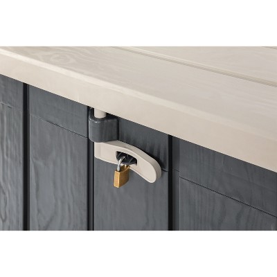 Anthracite Lockable Plastic Outdoor Storage Shed with Wheels