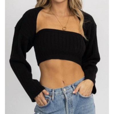 Women's HARRIS RIBBED KNIT BOLERO SET - CRESCENT M