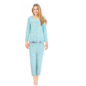 JEFFRICO Pajamas For Women 2 Piece Set Long Sleeve Sleepshirt With Pants Sleepwear Soft Pajamas - 1 of 4