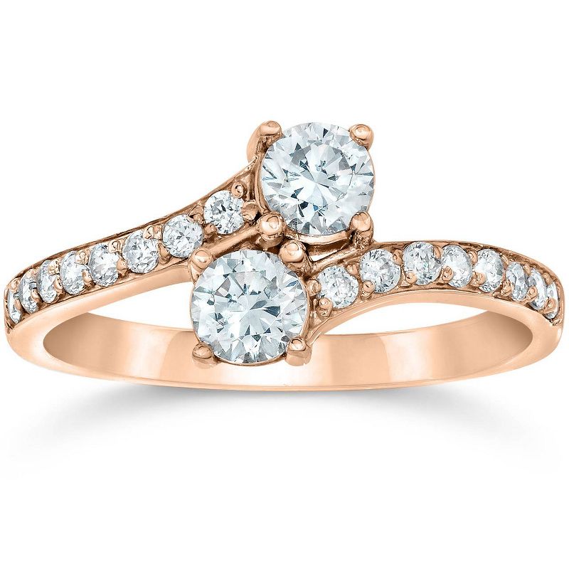 Pompeii3 1 Carat Forever Us 2-Stone Diamond Engagement Ring 14K Rose Gold, 1 of 5