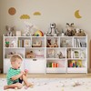 Toy Storage Organizer with Movable Drawers, Kids Bookshelf with Hidden Wheels and 5 Open Cubbies, Multifunctional Floor Storage Chest for Playroom - 4 of 4