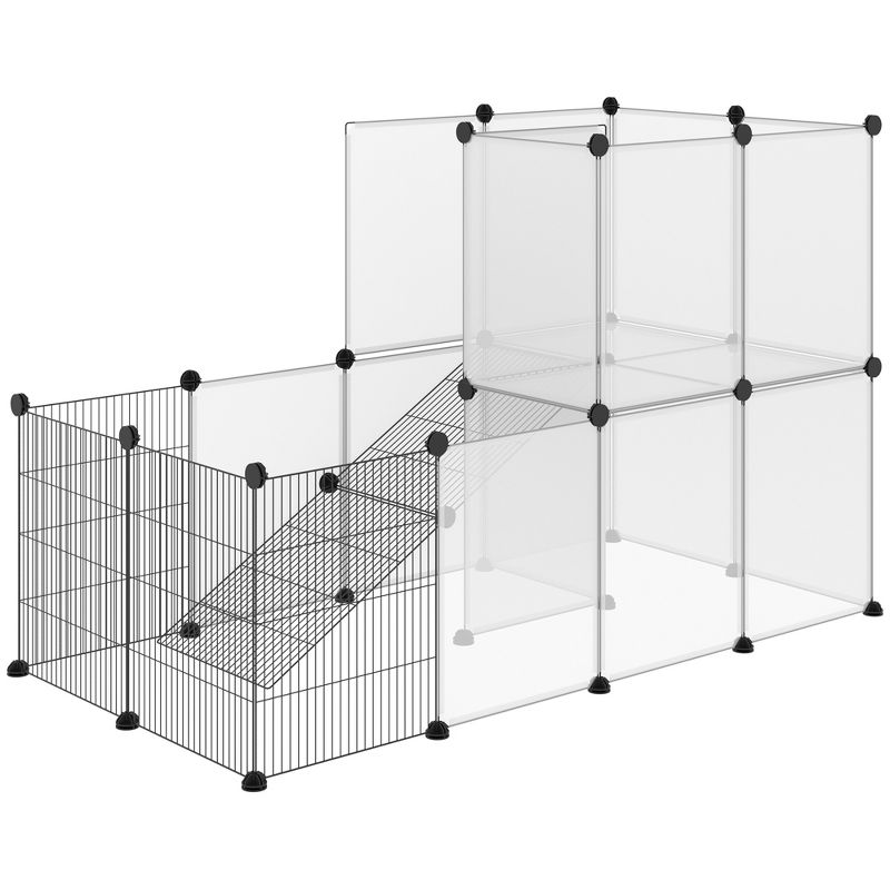 PawHut Pet Playpen DIY Small Animal Cage Portable Plastic Yard Fence for Rabbit Chinchilla Hedgehog Guinea Pig, 14 x 18 in, 4 of 7