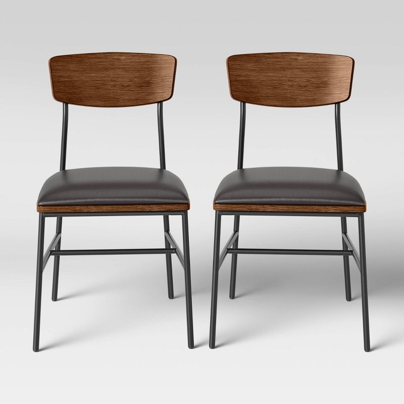 2pk Telstar Mid-Century Modern Mixed Material Dining Chair - Threshold™, 1 of 16