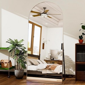 Beautyolove 71"x30" Silver Full Length Mirror Arch Floor Mirrors with Aluminum Alloy Frame - 1 of 4