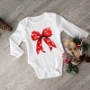 The Juniper Shop Coquette Christmas Snowflake Bow Baby Long Sleeve Bodysuit - 2 of 3