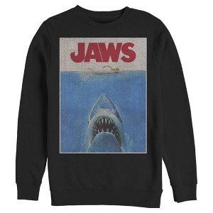 Men's Jaws Retro Distressed Poster Sweatshirt - 1 of 4