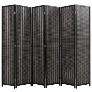FDW Bamboo Room Divider 4/6 Panel Folding Privacy Screen Divider Tall Privacy Wall Divider for Home Office or Restaurant - 1 of 4