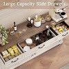 Buffet Cabinet, 65" Large Kitchen Storage Cabinet With 3 Drawers And 4 Doors, Wood Coffee Bar Cabinet Buffet Table, Wine Bar Storage Cabinet - 2 of 4