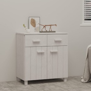 vidaXL Sideboard HAMAR White 31.1 in.x15.7 in.x31.5 in. Solid Wood Pine - 1 of 4