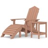 vidaXL Adirondack Chair, Outdoor Adirondack Chair with Footstool and Table, Lawn Chair for Patio Porch Garden Backyard Deck, HDPE Brown - 2 of 4
