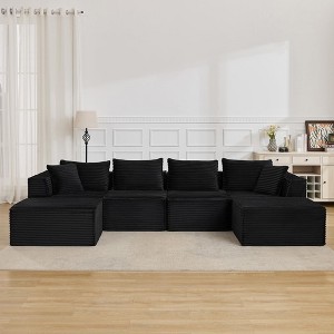 Cloud Modular Sectional Sofa,Modern Upholstered Couches, Comfort U/L Shaped Sofa,Deep Seat Corner Couch for Living Room - 1 of 4