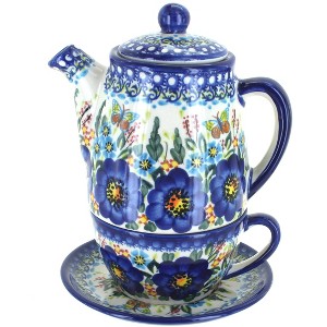 Blue Rose Polish Pottery 380 Vena Tea for One - 1 of 2
