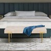 FONTOI French Upholstered Ottoman with Roman Column Feet, Bedside Bench for Living Room Bedroom Entryway, Beige, 17.71"*16.54"*42.12" - 4 of 4