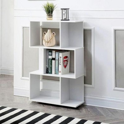 LIVAREEmlen White Three-Layer Simple Household Bookshelf