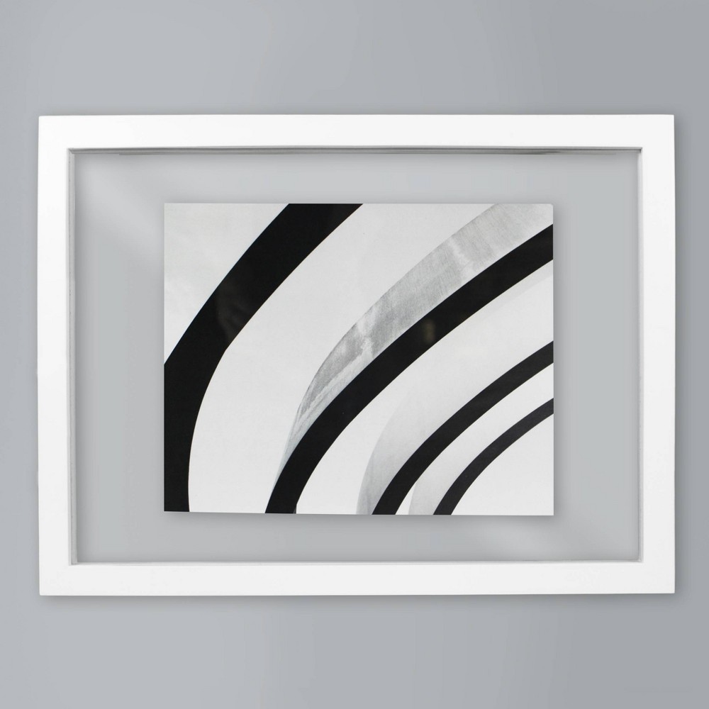 11" x 15" Floated to 8" x 10" Thin Gallery Float Frame White - Room Essentials™