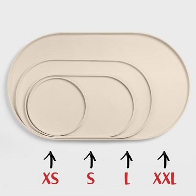 White Sand Silicone Waterproof Dog Food Mat with Raised Edges