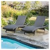 Toscana Set of 2 Wicker Patio Chaise Lounge - Gray - Christopher Knight Home - image 2 of 4