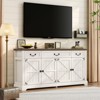 Dyonery 65 Inch Large Buffet Storage Cabinet with 3 Drawers and 4 Doors Coffee Bar Bar Cabinet, White/Gray. - 3 of 4